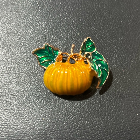 Jewelry - Vintage Pumpkin Brooch | Fall Leaf Pin | Autumn Jewelry Collectible